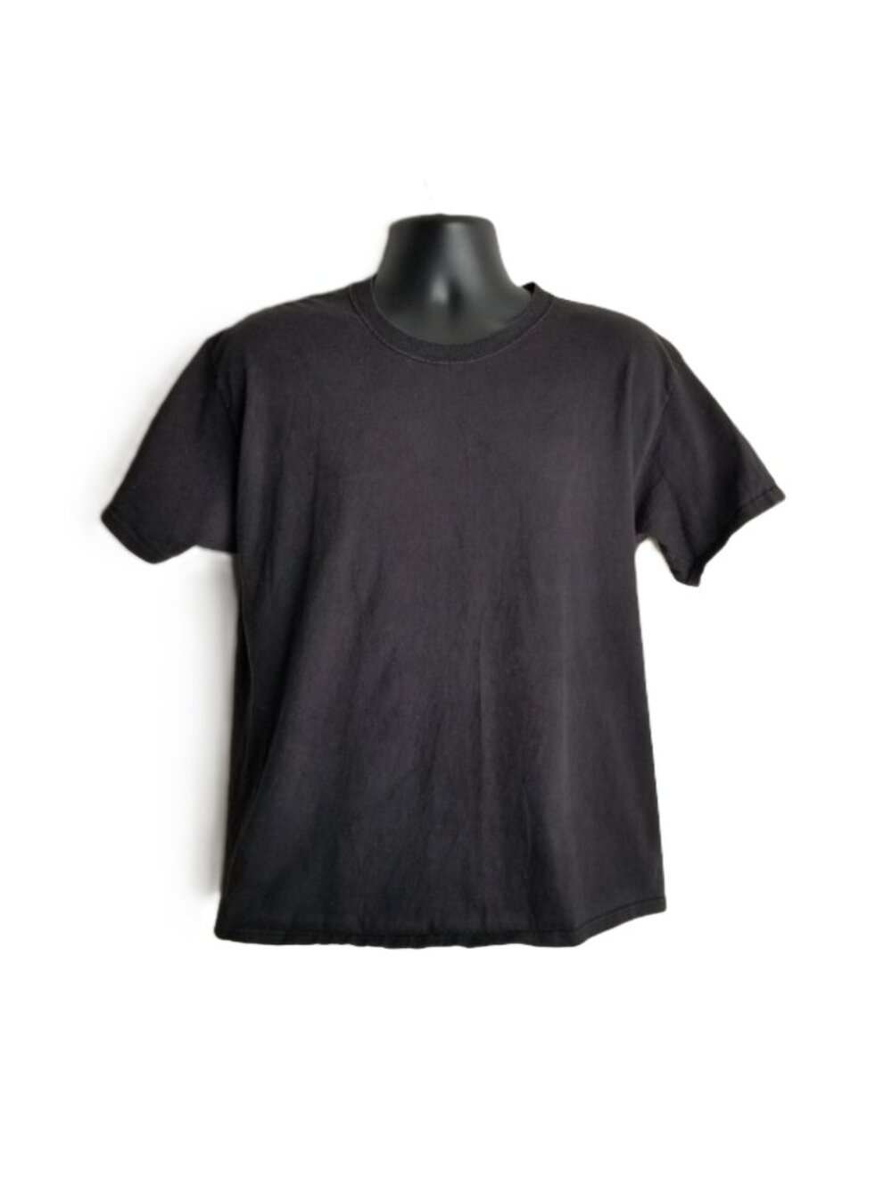 Hanes Comfort Soft Crew Neck Tee Size L Black Cotton Classic Minimal Casual